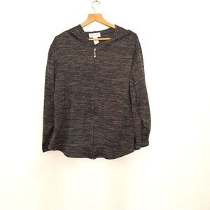 C.D. Daniels Zip Up Hoodie Jacket Women Size 3X Gray Pockets Casual Classic